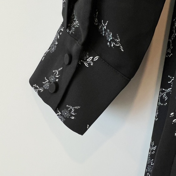 NWOT Club Monaco Islynn Faux Wrap Floral Print Midi Dress Long Sleeve Black 0 - Picture 6 of 11